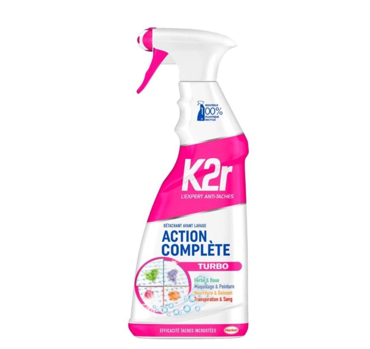 اسپری لکه‌بر لباس و مبل و فرش ۷۰۰ میل K2r Action Complète Turbo